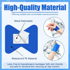 160Pcs Blue Metal Detectable Waterproof Adhesive Bandages 1.75" X 2" Butterfly Shape Food Service Blue Bandages with Quilt-Aid Pad for Catering First Aid and Wound Care Supplies