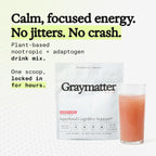 Graymatter Cognitive Support Powder, Strawberry Lemon, 40 Servings | Bright Mind brain health formula in convenient powder form for daily mental clarity and cognitive wellness