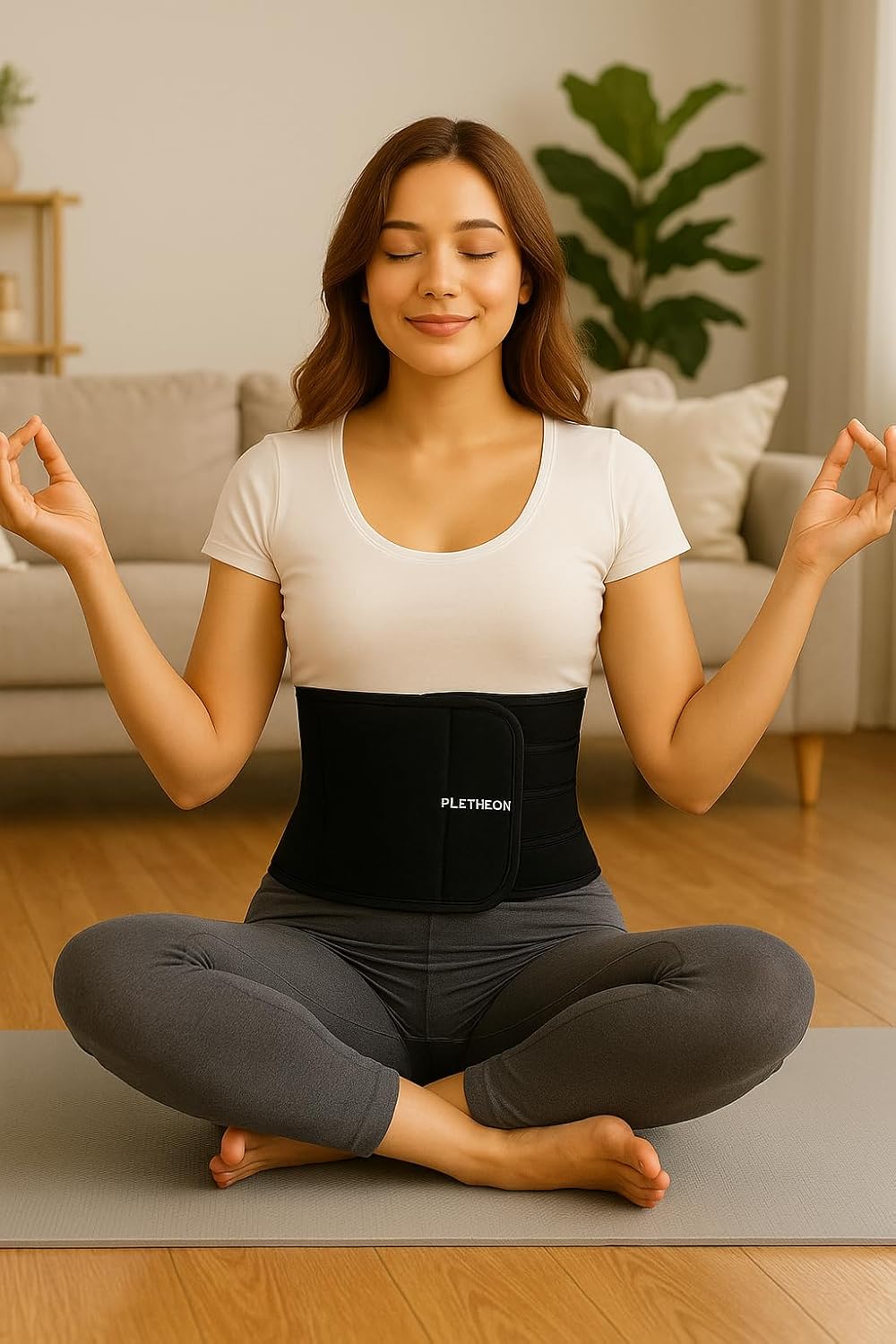 PLETHEON Abdominal Belt for Men & Women – Post Surgery & Postpartum Recovery Support – Adjustable Compression Belt for Tummy, Waist & Back Pain Relief (Free Size) (Black, One Size, ABDOMINAL BELT)