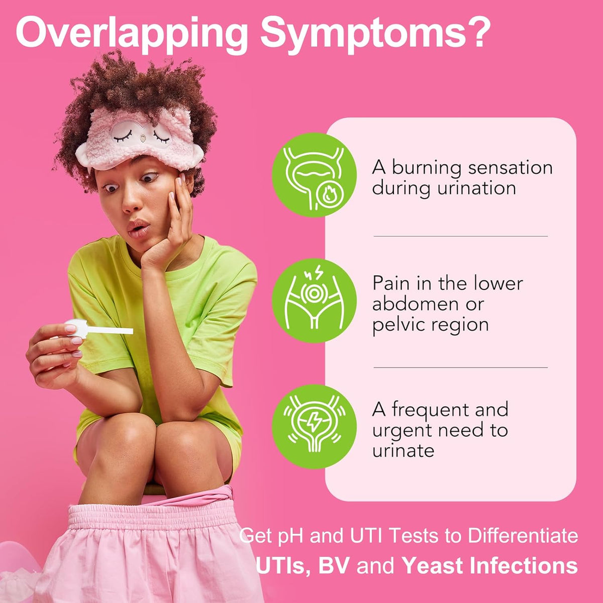 Easy@Home Vaginal pH Test Strips & UTI Test Kits (8 Pack): Yeast Infection, BV, UTI Tests for Women, Fast Accurate Results, 4 Urinary Tract Infection & 4 Feminine pH Health Tests