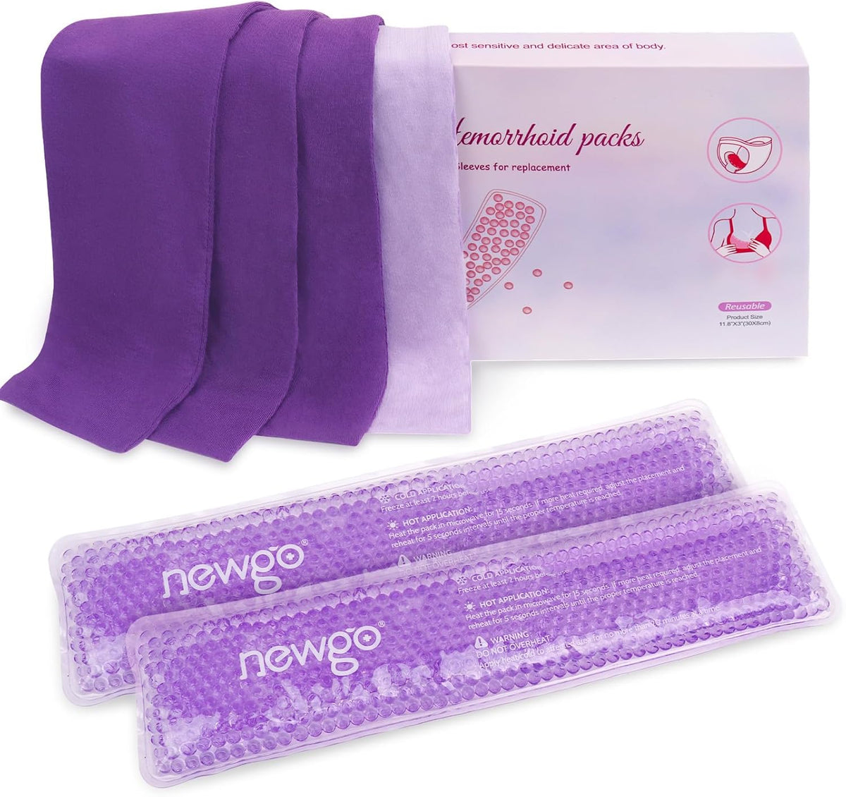 NEWGO Cooling Pad for Postpartum Delivery Reusable Hemorrhoids Vaginal Care Relieves Pain and Discomfort Postpartum 6 Pack Washable