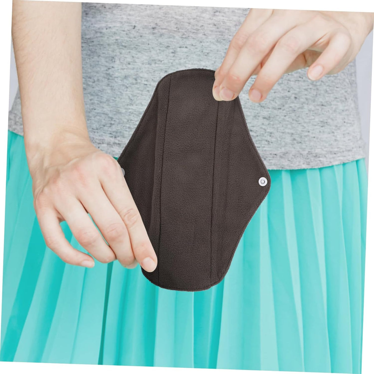 Baluue Menstrual Pads Reusable Washable Bamboo Charcoal Sanitary Pads Sizes 6, 9, 10 for Sensitive Skin Overnight Use 3 Pcs Random Color