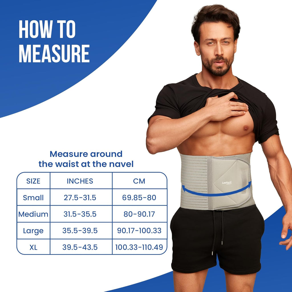 Leeford Ortho Abdominal Support Belt | Abdominal Binder for After Delivery & Post-Surgery Recovery | Back, Waist & Lower Back Pain Relief | Lightweight & Breathable Size - M