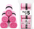 Acteon Microfiber Gym Towels 5 Pack Quick Dry, Silver ION Odor-Free, Super Absorbent Sweat Towels for Women, Workout, Yoga, Pilates, Tennis, Running, Swimming, Travel 16x30.5 Inch (Lavender Rose)