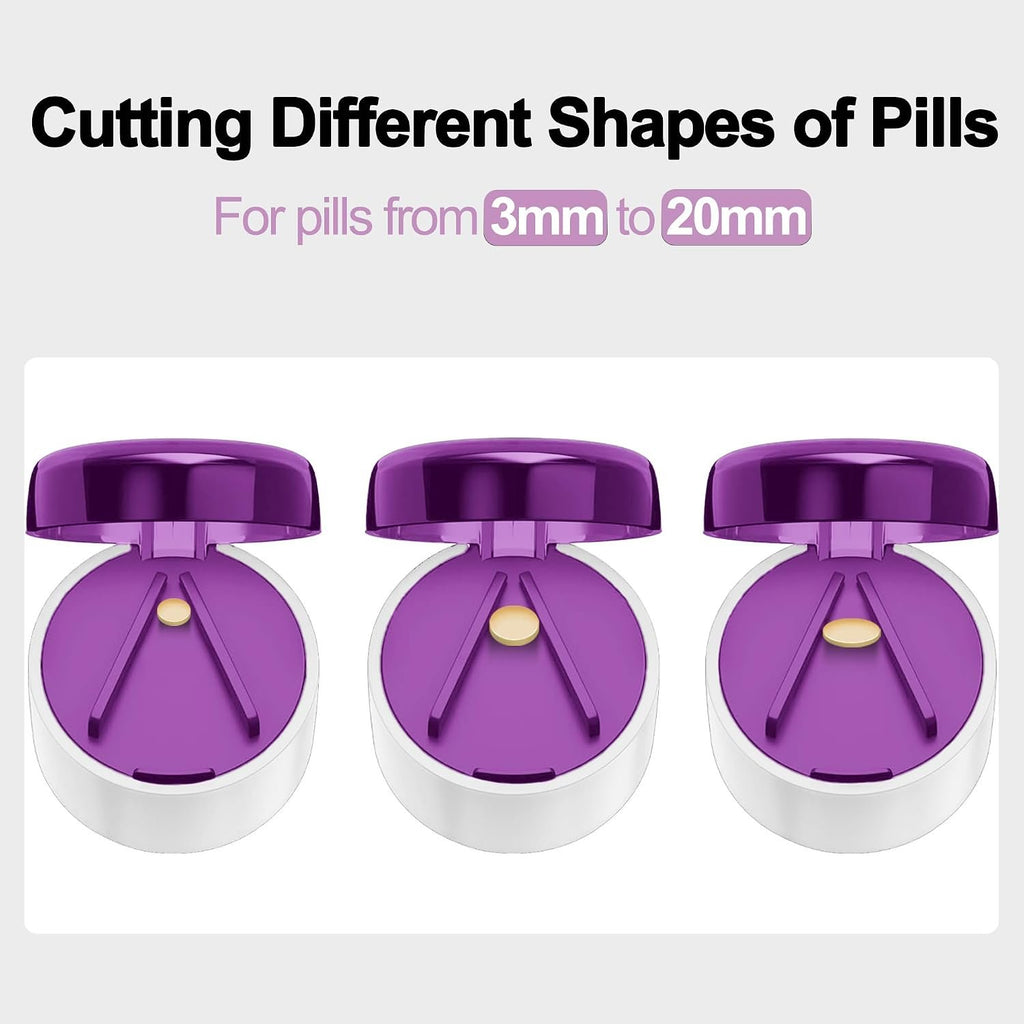 DUBSTAR 3-in-1 Pill Crusher Fine Powder Pill Grinder Pill Cutter Purple