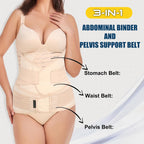 ChongErfei 3 in 1 Postpartum Belly Wrap Recovery Band Belt Abdominal Binder