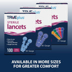 TRUEplus Single-Use Sterile Lancets Bundle, 33G, 300 Pack | Blood Lancets (Sterile, 33G, 4 cm total length) and TRUEplus Log Book, Supplies for Blood Glucose Testing at Home
