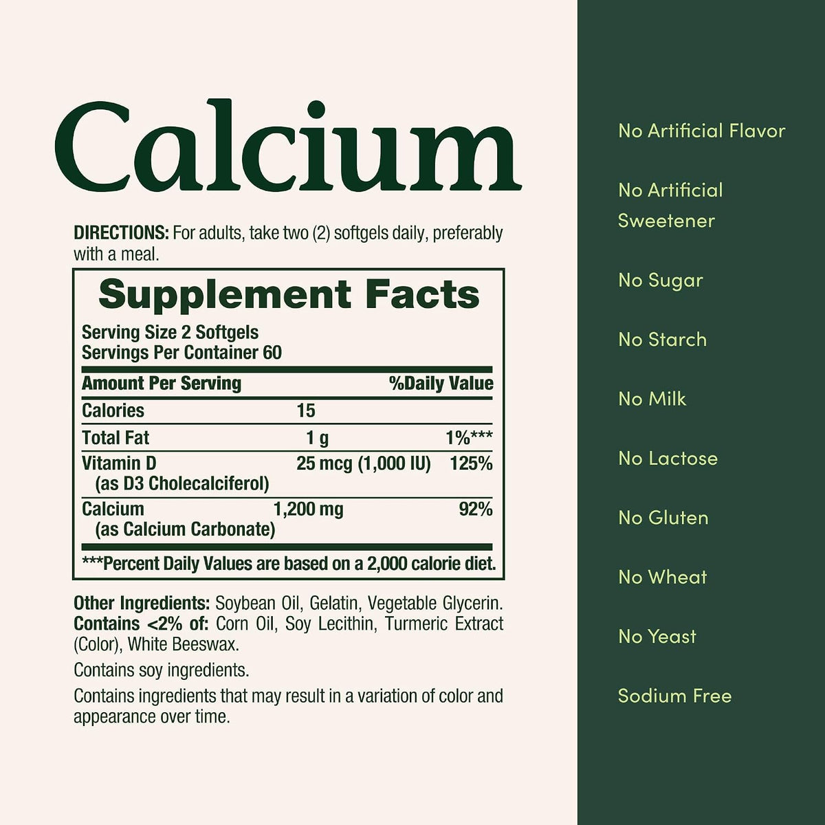 Nature's Bounty Calcium 1200mg with 1000 IU Vitamin D3, 120 Count | Bone Health & Immune Support Softgels, Calcium and Vitamin D Supplement, Gluten Free, 2 Softgels per Day