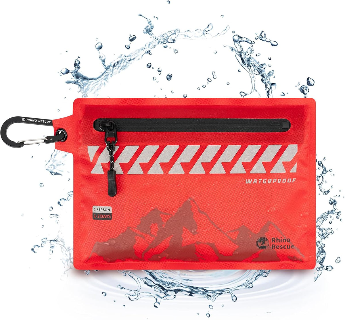 RHINO RESCUE Waterproof First Aid Kit, 114pc Ultralight Compact Gear | Medical Kit for Backpacking, Cycling, Travel, Vehicles, Climbing, Easy to Carry in a Carry-on