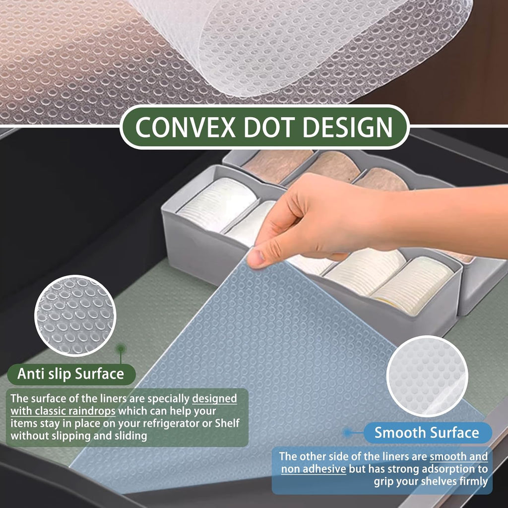 Shelf Liner Non Adhesive Cabinet Liners Washable EVA Plastic Drawer Liner Cupboard Pad for Kitchen Pantry Sink (60 * 500cm)
