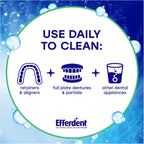 Efferdent Denture Cleaner Tablets, Minty Fresh & Clean, 126 Count | Retainer Cleaner, Use Daily To Clean Dental Appliances, Full Plate Dentures, Aligners & Mouth Guards
