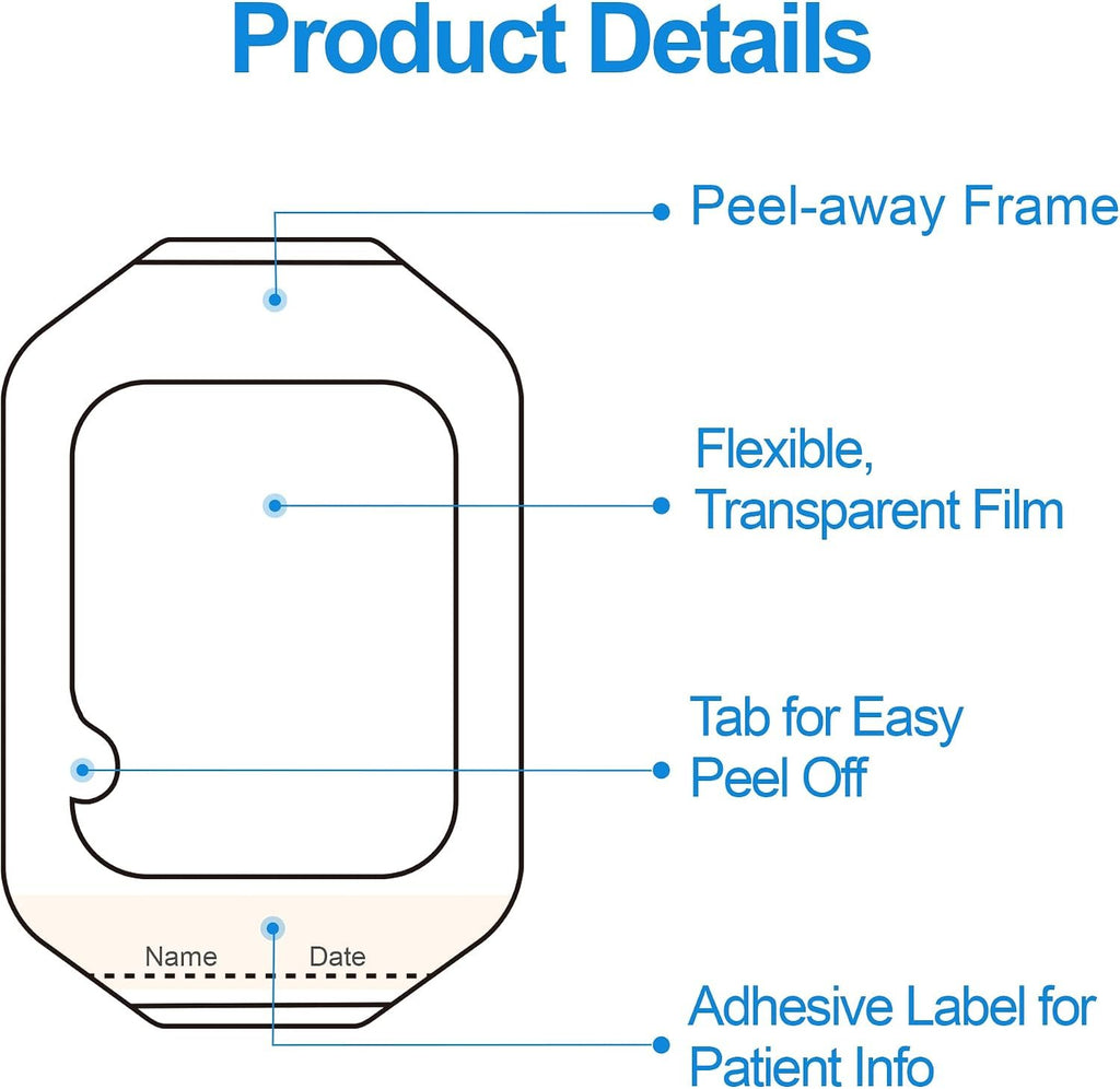 LotFancy Transparent Film Dressing, 2.37"x2.75", Clear Waterproof Bandages