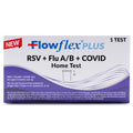 Flowflex Plus RSV + Flu A/B + COVID Home Test, 4-in-1 Home Test Kit, Rapid Results in 15 Minutes, OTC At-Home Antigen Test for Adults & Children (1 Test)