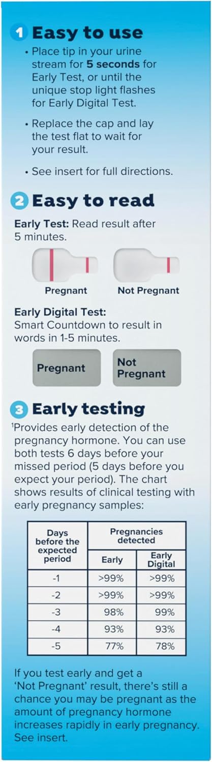 Clearblue Early Pregnancy Test Kit, at-Home Pregnancy Test Kit for Women, hCG Hormone Pregnancy Tests with Easy-to-Read Results, 7 Tests