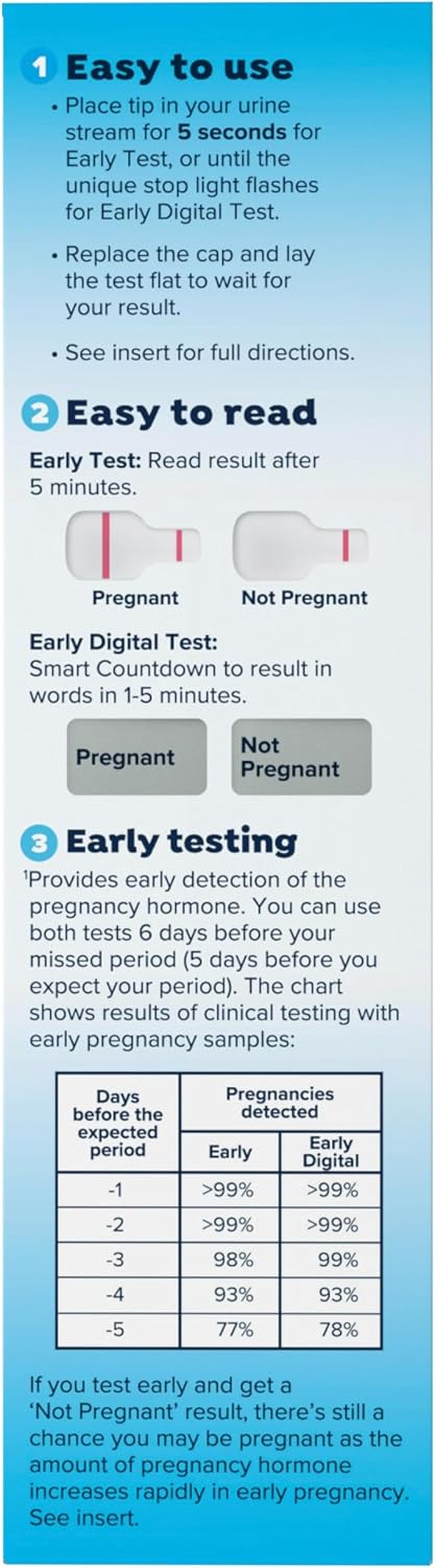 Clearblue Early Pregnancy Test Kit, At-Home Pregnancy Test Kit for Women, hCG Hormone Pregnancy Tests with Easy-to-Read Results, 7 Tests