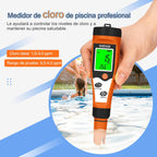 Chlorine, pH and Salinity Pools Meter, 7 in 1 pH FAC, Salt, ORP, EC, TDS and Temp with Calibration Solution, Chlorine Meter for Swimming Pools, Aquariums, Hydroponics and Drinking Water
