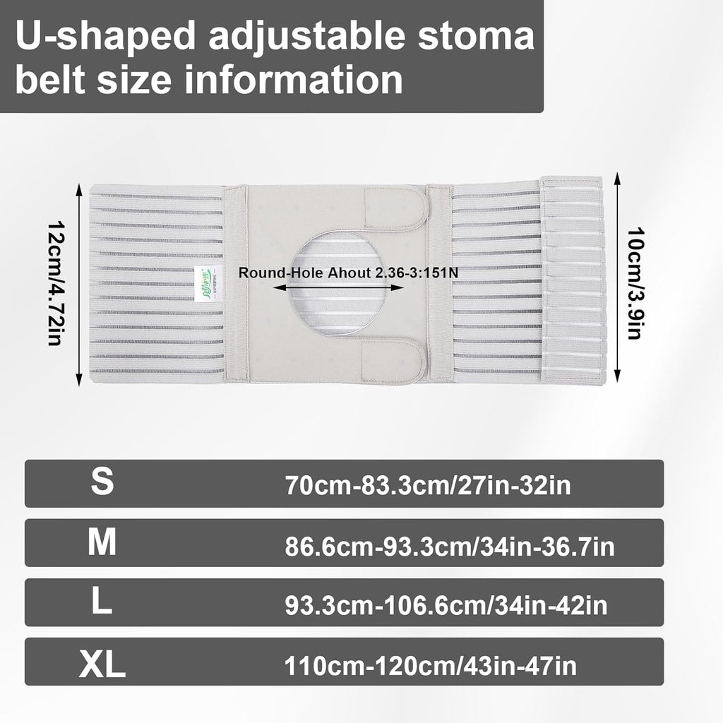 Colostomy Belt for Men and Women, Adjustable Stoma Support Belt, Abdominal Hernia Surgery Band, Ostomy Supplies, Belt Colostomy Accessories, M