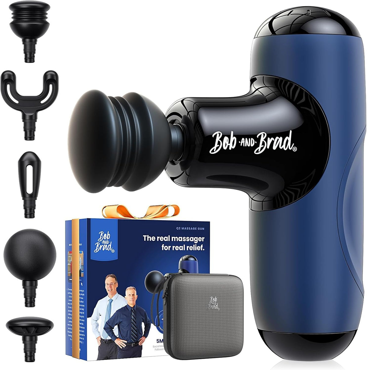 BOB AND BRAD Q2 Mini Massage Gun, Pocket-Sized Deep Tissue Massager, FSA Portable Percussion Muscle Massager Gun, Ultra Small & Quiet Travel Massage Gun for Pain Relief, HSA Eligible