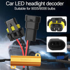 Car LED Headlight Decoders​LED Load Resistors,50W 6Ohm for 9005/9006 Bulbs Canbus Decoder Anti Flicker,Error Codes,Random Shutdown,IP67 Waterproof 4PCS (Suitable for 9005/9006 Bulbs)