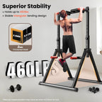 WATBKHE Power Tower Pull Up Dip Station Foldable, Pull Up Bar Station Adjustable, Multi-Function Home Gym, Strength Training Fitness Equipment, Triangular Design, for Home Outdoor