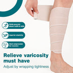AZEN Premium 6 Pack Elastic Bandage Wrap 4 Inch, Compression Wrap Bandage for Legs, Lymphedema Wraps for Legs, Ankle, Knee, Tummy, Body, Latex-Free