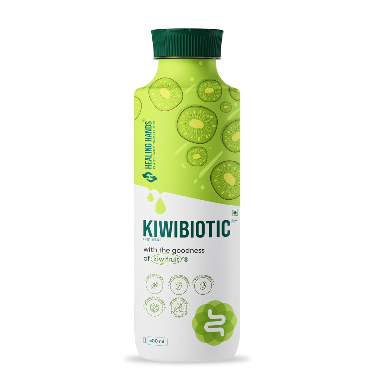 Healing Hands KiwiBiotic Prebiotic Juice for Healthy Gut and Immunity - 500 ml with Kiwifruit Nutrients, Insoluble & Soluble Prebiotic Fibers, Supports Digestion & Gut Health