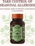 Herbs Etc. Allertonic Softgels, Herbal Allergy Supplement, 120 Count | Herbal Allergy Supplement with Organic Fresh Stinging Nettle, Eyebright, and Mullein for Respiratory Support, Non-Drowsy