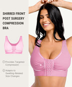 FeelinGirl Post Surgery Compression Bra for Women's Front Closure Bra with Adjustable Straps Wirefree