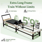PAETA Pilates Reformer, 86" Foldable Reformer Pilates Machine with Adjustable Reformer Heights, Pilates Equipment with Music Wire Spings and Jump Boards