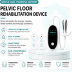 FDA Cleared Pelvic Floor Muscle Trainer for Women with Probe and Pads, Kegel Exerciser for Bladder Control with 10 Programs and Adjustable Intensity, Rechargeable, with Display Screen
