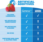 Genexa Antacid Made Clean, 72 Chewable Tablets, Berry Flavor | Calcium Carbonate Maximum Strength, Dye Free, 0% Artificial Additives, Heartburn, Acid Indigestion & Upset Stomach Relief