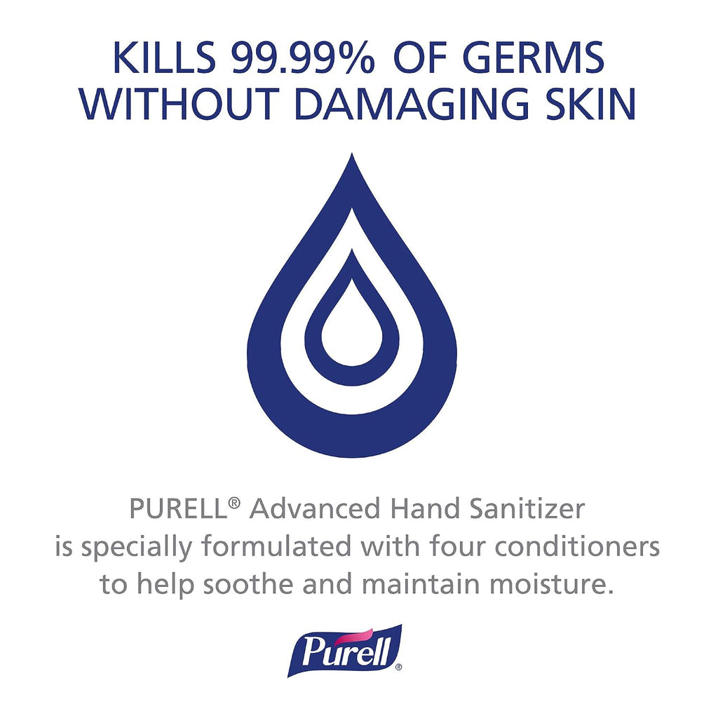PURELL Advanced Hand Sanitizer Soothing Gel, Fresh scent, with Aloe and Vitamin E- 8 fl oz pump bottle (Pack of 2) - 9674-06-EC2PK