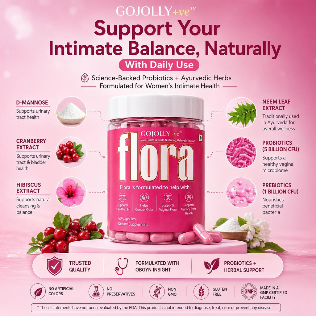 Flora Vaginal Probiotics For Women UTI infections - Intimate discomfort - Vaginal Odor - Vaginal Flora- vaginal health - With Prebiotics Lactobacillus Cranberry Neem & Hibiscus Extracts 60 Capsules