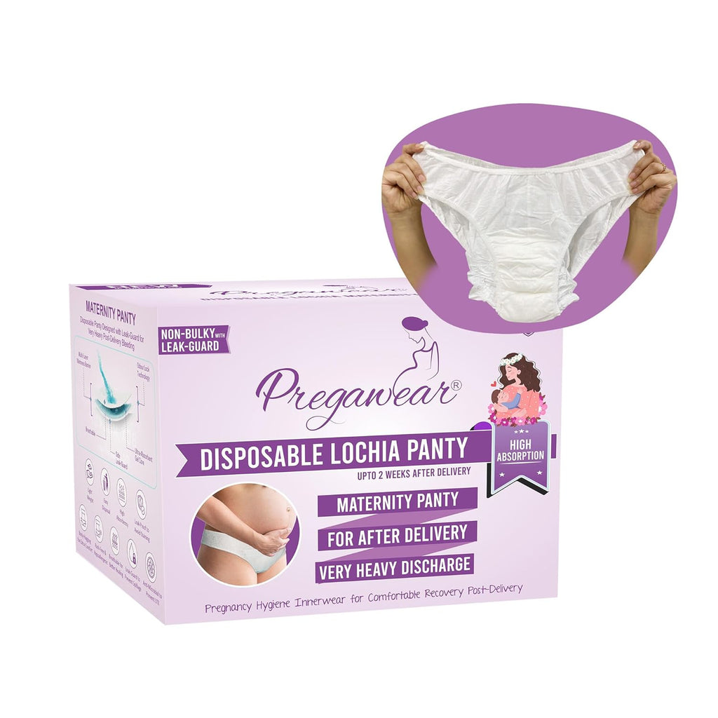 Pregawear Maternity Panty| Disposable Period Panties| Postpartum Underwear| Heavy Flow & Rash Free Periods| Leak Proof Pads After Delivery| Overnight Protection|Toxic Free (Pack of 5 - XXL)