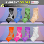BLITZU Compression Socks for Plantar Fasciitis, Foot, Arch & Ankle Support | Open Toe Ankle Brace, Women & Men, Stabilizing Sleeve Wrap, Achilles Tendonitis, Neuropathy, Arthritis, Swelling & Heel Pain