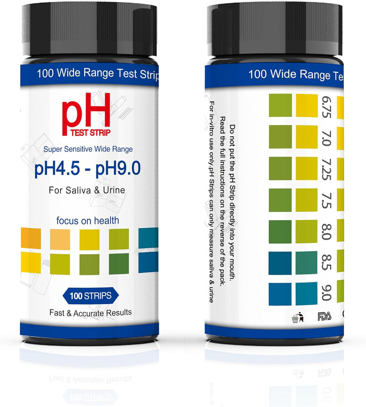 pH Test Strips for Testing Alkaline and Acid Levels, Track & Monitor Your pH Level Using Saliva and Urine at Home, Get Highly Accurate Results in Seconds, 4.5-9.0 Range