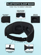 LC-dolida Sleep Headphones, 3D Sleep Mask Bluetooth Wireless Music Eye Mask, Sleeping Headphones for Side Sleepers Sleep Mask with Bluetooth Headphones Ultra-Thin Stereo Speakers Perfect for Sleeping