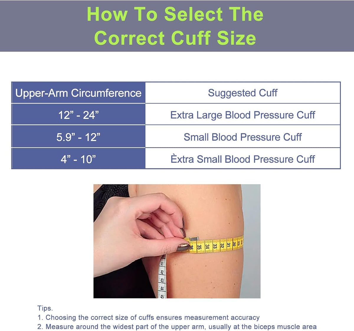 Replacement Extra Large Cuff for Omron BP Monitors 22-52CM Big Arm - Adjustable XL Blood Pressure Cuff, Includes 6 Universal Interface, Blood Pressure Monitors Large Cuff Compatible
