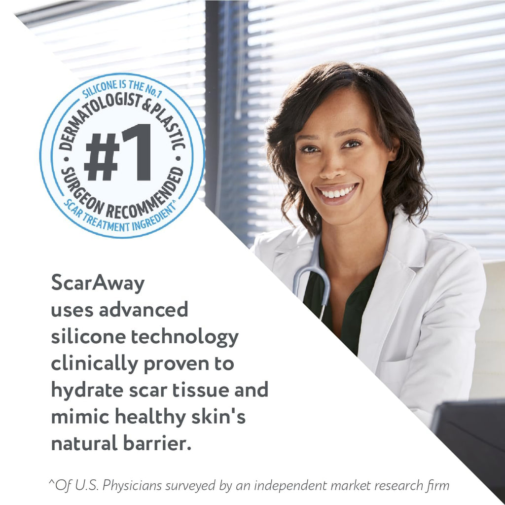 ScarAway Scar Fabric Sheets, Medical Grade Silicone, 1.5x3in, 8 Ct