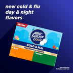 Alka-Seltzer Cold, Cold & Flu Severe Day/Night Fast Dissolve Tablets, Cold & Flu Medicine, Multi-Symptom Relief, Body Aches and Pains, Fever Reducer, Citrus/Strawberry Honey Flavor, 24 Count