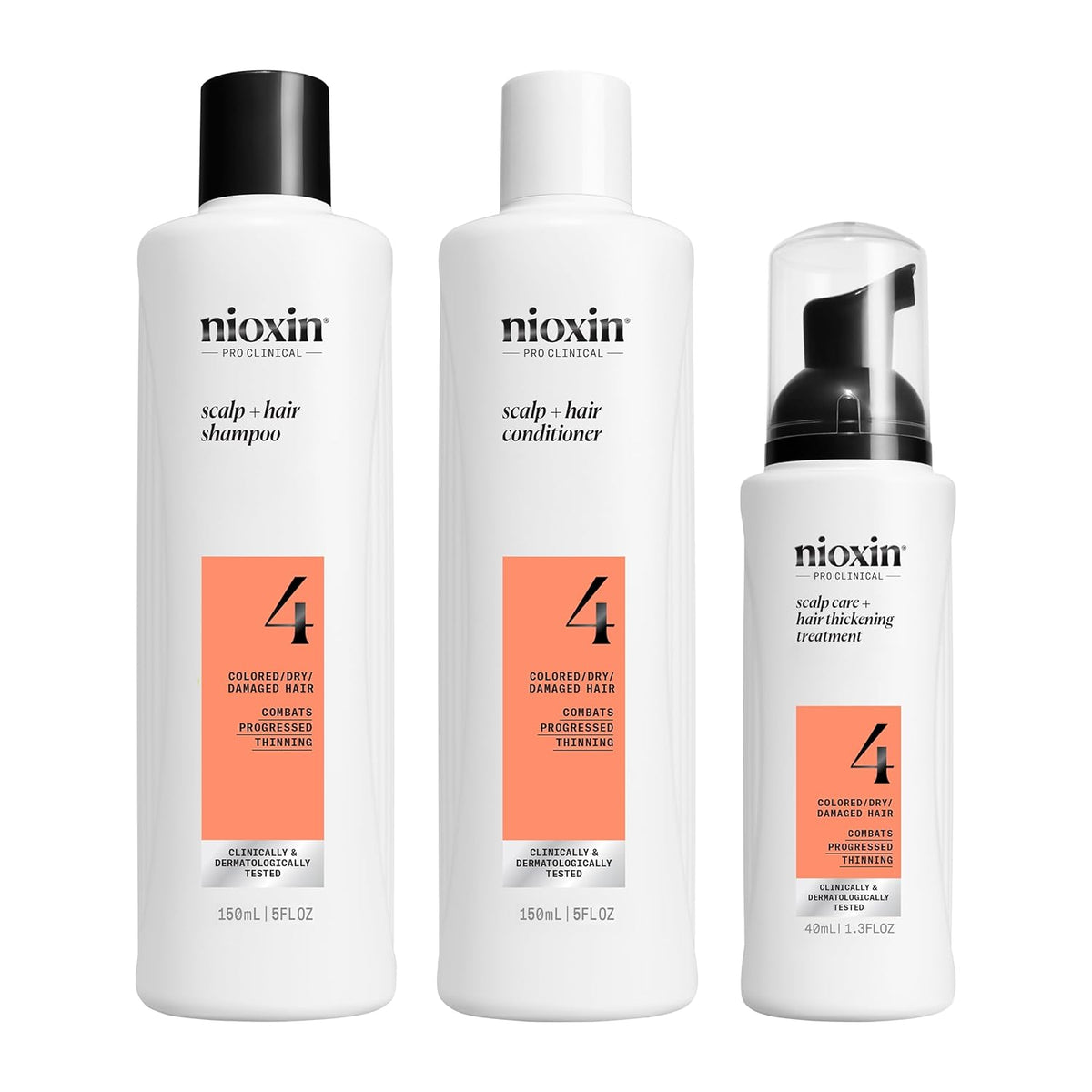 NIOXIN System Kits | Scalp + Hair Thickening | 1 Month Supply | Natural, Colored & Damaged Hair with Light to Progressed Thinning | Strengthen & Boost Hair Density with Niacinamide & Biotin