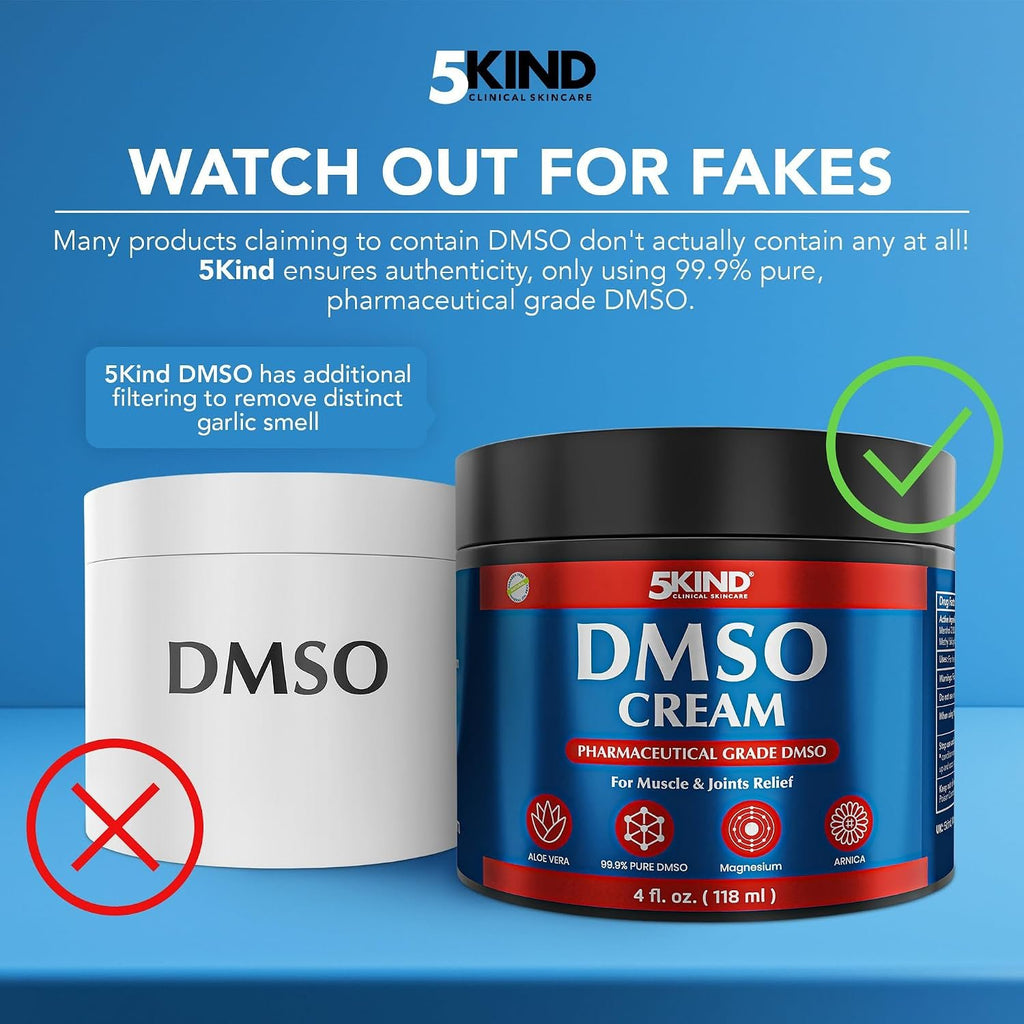 5Kind DMSO Cream for Pain Relief 4 fl oz Topical Muscle & Joint Pain Relief
