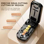 GAONLY Pill Cutter Splitter for Small and Tiny Pills, 1/2 1/3 1/4 Tablet | Stainless steel blade, easy clean, built-in storage. Arthritis-friendly. Works coated tablets & tiny vitamins. Black.
