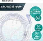 ResOne 7Ft Soft Adult Oxygen Nasal Cannula 5-Pack - Curved Prongs, Crush-Resistant Tubing - Nasal Tubes, Oxygen Concentrator Supplies - Soft Curved Nose Piece, Standard Size, Standard Flow 6 LPM