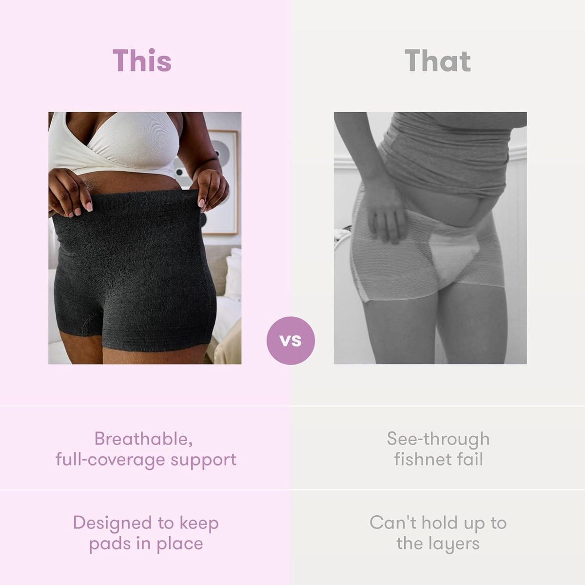 Frida Mom Postpartum Underwear, Disposable Boyshort Panties, Seamless, Stretch Support, New Mom Essentials