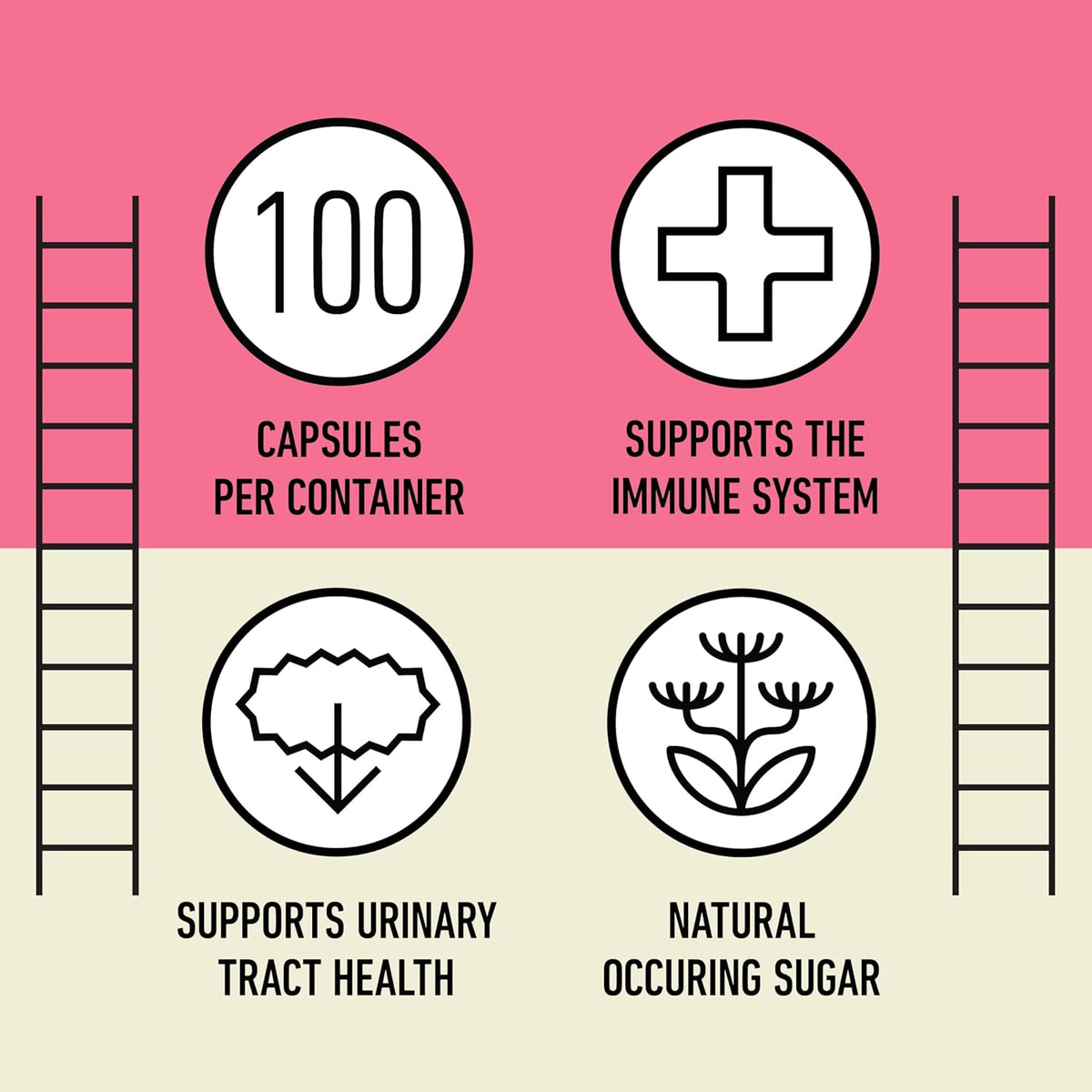 D Mannose 520mg Capsules - Organic D Mannose Supplement for UTI Support, Urinary Tract Bladder Health Pills, Plant Based Formula, Vegan Non GMO, No Fillers, 100 Capsule Count Made USA Certified Kosher