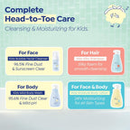 GOONGBE Kids Travel Toiletry Set – 4-in-1 TSA Carry-On Kit with Shampoo, Body Wash, Face Cleanser (Sunscreen Removal) & Lotion, Silicone-Free Low pH for Sensitive Skin1oz Each