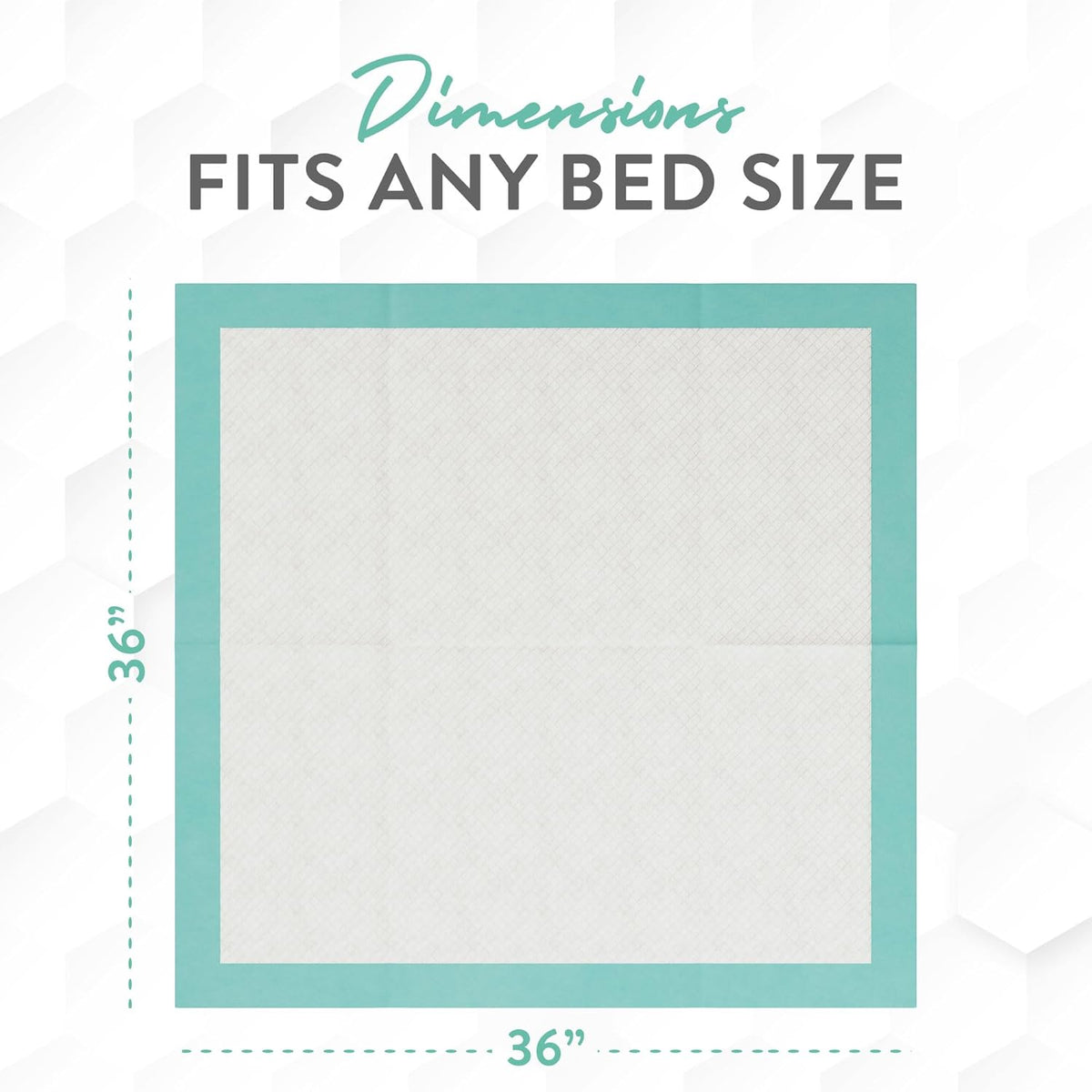 Inspire Super and Ultra Absorbent Disposable Bed Pads, 36" X 36", Pack of 50 with Adhesive, XXL
