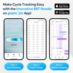 Easy@Home Digital Basal Thermometer for Ovulation: Backlight LCD Display 1/100th Degree High Precision BBT, Memory Recall, NOT Bluetooth Enabled – Scan Results with Premom Fertility Tracker App, Blue