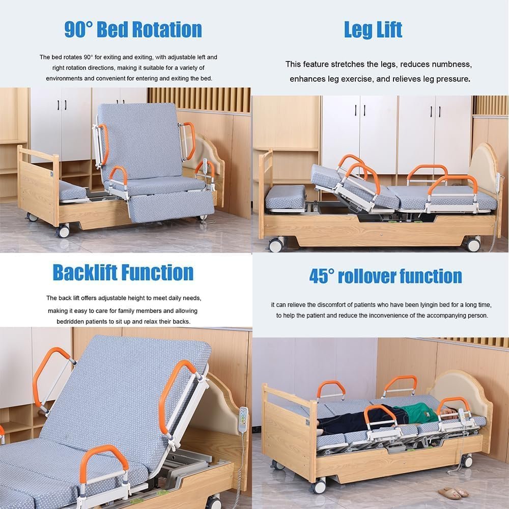 Falluk 90° Rotating Electric Home Care Bed